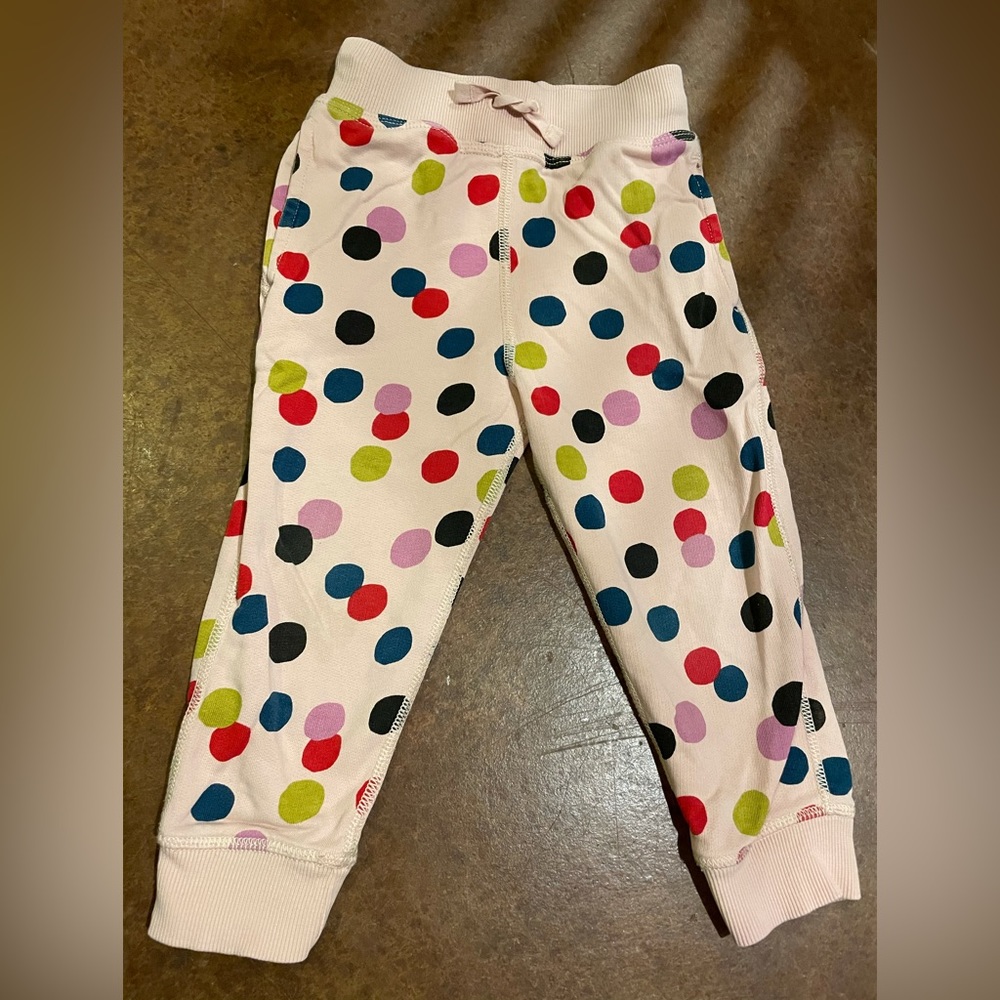 Hanna Andersson 3T Pink Confetti Joggers EUC